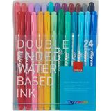 Dong-A My Color 2 Çift Taraflı Keçeli Kalem Seti 24 Parça Karışık Renk 1 mm ve 0.5 mm Uçlu