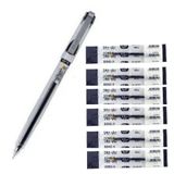 DONG-A Siyah My Gel 0.5mm Ince Iğne Uçlu Jel Kalem 1 Adet ve Kalem Yedeği 6 Adet Dong-A My-jel Pilot Kalem Yedeği