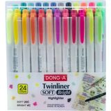 Dong-A Twinliner Soft Fosforlu Kalem Çift Taraflı 24 Renk - 24 Adet