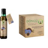 Döngü Kooperatifi %100 Yerli Doğal 2'li Set - Doğal Soğuk Sıkım Keten Tohumu Yağı ve Öğütülmüş Keten Tohumu - Glutensiz - 1 Adet