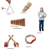 Donizetti Anaokulu Ritim Orff Set Ucgen Zil + Kliselefon + Darbuka + Marakas+ Ritim Çubuk + Zilli Tef