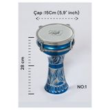 Donizetti Darbuka Mavi İşlemeli No:1 Çocuk Darbukası