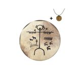 Donizetti Kam Şaman Davulu Motifli Shamak Nağarası Çap 45cm - Tokmak - Kolye Ve Kılıf Hediye