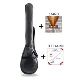 Donizetti Uzun Sap Baglama Saz Kılıfı Taşıma Cantasi - Duvar Askı Standı ve Tel Takımı Hediye