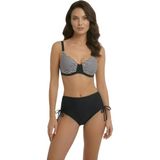 Donlaritta Büyük Beden Toparlayıcı Siyah Beyaz-Lacivert Beyaz Göğüs Pedli Hızlı Kuruyan Bikini Takımı 42-44-46-48-50-52-54 Beden - C152-Siyah Beyaz