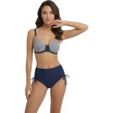 Donlaritta Büyük Beden Toparlayıcı Siyah Beyaz-Lacivert Beyaz Göğüs Pedli Hızlı Kuruyan Bikini Takımı 42-44-46-48-50-52-54 Beden