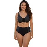 Donlaritta Büyük Beden Toparlayıcı Siyah Gri Göğüs Pedli Hızlı Kuruyan Bikini Takımı 44-46-48-50-52-54 Beden - Siyah - Koyu Gri
