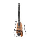 Donner HUSH-X Elektro Gitar Kiti - Seyahat ve Uygulama için Tüy Işığı ve Sessiz Performanslı Başsız Gitar, Maun Katı Gövdesi, Bir Saniyelik Montaj Çerçeveleri, Konser Çantası, Tüm Aksesuarlar, Doğal