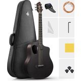 Donner RISING-G1 Carbon Fiber Akustik Gitar Seti (Siyah)
