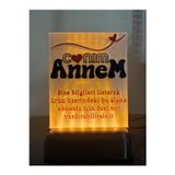 Dönüşüm Atölyesi Anneye Özel Hediyelik Kişiselleştirilebilir Dekoratif Led Lamba M2 Amber Işıklı