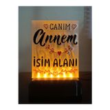 Dönüşüm Atölyesi Anneye Özel Hediyelik Kişiselleştirilebilir Dekoratif Led Lamba M3 Amber Işıklı
