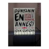 Dönüşüm Atölyesi Anneye Özel Hediyelik Kişiselleştirilebilir Dekoratif Led Lamba M4 Beyaz Işıklı