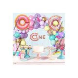 Donut Folyo Balonlu Doğum Günü Balon Zincir Set, ÇOK RENKLİ