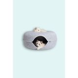 Donut Kedi Tüneli/donut Kedi Yatağı - Açık Gri - 60CM Açık Gri-L