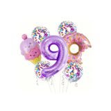 Donut ve Dondurma Temalı Pembe Mor Doğum Günü Parti Balon Seti, 43543445