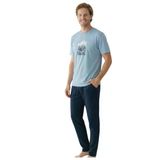 Donwear Erkek %100 Pamuk Penye Yazlık Kısa Kollu Pijama Takımı 26050643