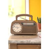 Doob Audio Çalar Saatli Analog Kadranlı Ahşap Taşınabilir Radyo DB-1952 Woody