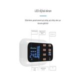 Doolike 8 Port USB Hızlı Şarj Istasyonu Qc 3.0 + Type-C Amper LED Göstergeli Akım Koruma 1.5m Kablo Beyaz - 00-Siyah - Beyaz
