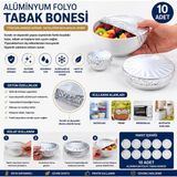 Doori 10 Adet Alüminyum Folyo Tabak Bonesi Elastik Gıda Koruma Kapağı Streç Kapak Kase ve Tabak Örtüsü