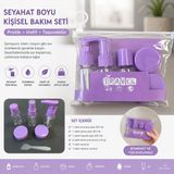 Doori Seyahat Mini Boy Kişisel Bakım Şişe Seti 7 Parça – Uçak Kabin Uyumlu Kozmetik Aktarma Seti, Losyon, Şampuan, Krem ve Parfüm Taşıma Çantalı - 0