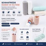 Doori Seyahat Tipi Diş Fırçası ve Diş Macunu Saklama Kabı Taşınabilir Hijyenik Diş Fırçalık - Beyaz, Soft Mavi, Soft Pembe