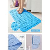 Doori Silikon Vantuzlu Masajlı Banyo Duş Kaydırmaz Paspas Mavi 40*80 cm Güvenli Kullanım