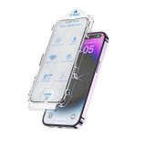 doorlatch iPhone 13-13 Pro-14 Ekran Koruyucu ile uyumlu, 【Tozsuz Kit】 6,1 inç Temperli Cam [Otomatik Konumlandırma] Kolay kurulum Anti-Parmak İzi Anti-Mavi Işık Tam Kapsama