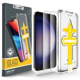 doorlatch Samsung S24 Plus (2 Paket) için 1 kolay kurulum çerçeve ile İpek Baskı ekran koruyucusu