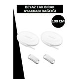 Dopar Beyaz Elastik Akıllı Esnek Bağcık Tak Bırak Ayakkabı Bağcığı 1 Çift 100cm