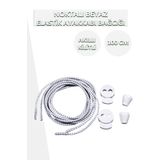 Dopar Beyaz Elastik Esnek Ayakkabı Bağcığı Akıllı Kilitli Bağcık 100cm 1 Çift