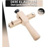 Dopar Deri Şerit Kesme Bıçağı Ahşap El Aleti 5 Yedek Bıçak ile Kullanışlı ve Kaliteli