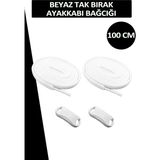 Dopar Dopar Elastik Esnek Akıllı Kilit Tak Bırak Ayakkabı Bağcığı 100 cm - Beyaz