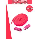 Dopar Dopar Elastik Esnek Akıllı Kilit Tak Bırak Ayakkabı Bağcığı 100 cm - Fuşya