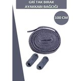 Dopar Dopar Elastik Esnek Akıllı Kilit Tak Bırak Ayakkabı Bağcığı 100 cm - Gri