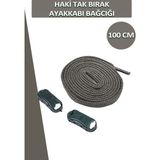 Dopar Dopar Elastik Esnek Akıllı Kilit Tak Bırak Ayakkabı Bağcığı 100 cm - Haki