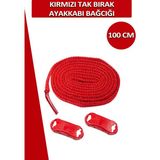 Dopar Dopar Elastik Esnek Akıllı Kilit Tak Bırak Ayakkabı Bağcığı 100 cm - Kırmızı