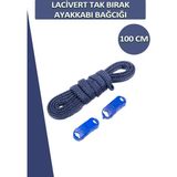 Dopar Dopar Elastik Esnek Akıllı Kilit Tak Bırak Ayakkabı Bağcığı 100 cm - Lacivert