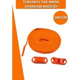 Dopar Dopar Elastik Esnek Akıllı Kilit Tak Bırak Ayakkabı Bağcığı 100 cm - Turuncu