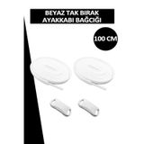 Dopar Elastik Beyaz Akıllı Bağcık Tak Bırak Ayakkabı Bağcığı 100cm