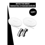 Dopar Elastik Beyaz Akıllı Kilitli Bağcık Mıknatıslı Tak Bırak 100 Cm