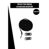 Dopar Elastik Siyah Akıllı Bağcık Tak Bırak Ayakkabı Bağcığı 100cm