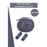 Dopar Gri Elastik Akıllı Esnek Bağcık Tak Bırak Ayakkabı Bağcığı 1 Çift 100cm