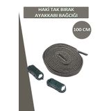 Dopar Haki Elastik Akıllı Esnek Bağcık Tak Bırak Ayakkabı Bağcığı 1 Çift 100cm