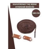 Dopar Kahverengi Elastik Akıllı Esnek Bağcık Tak Bırak Ayakkabı Bağcığı 1 Çift 100cm