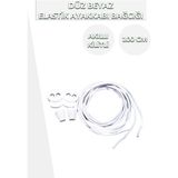 Dopar Lucky Akıllı Kilitli Elastik Düz Ayakkabı Bağcık 100 cm - Beyaz