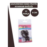 Dopar Lucky Kahverengi Pratik Elastik Ayakkabı Bağcığı Yassı Bağcık 1 Çift 12 Parça