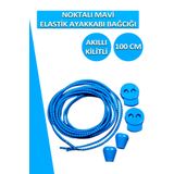 Dopar Mavi Elastik Esnek Ayakkabı Bağcığı Akıllı Kilitli Bağcık 100cm 1 Çift