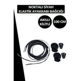 Dopar Siyah Elastik Esnek Ayakkabı Bağcığı Akıllı Kilitli Bağcık 100cm 1 Çift