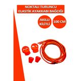 Dopar Turuncu Elastik Esnek Ayakkabı Bağcığı Akıllı Kilitli Bağcık 100cm 1 Çift