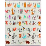 Dophia Hello Baby Abc Jungle Oyun Halısı - 180 x 200 cm - Gri - Beyaz